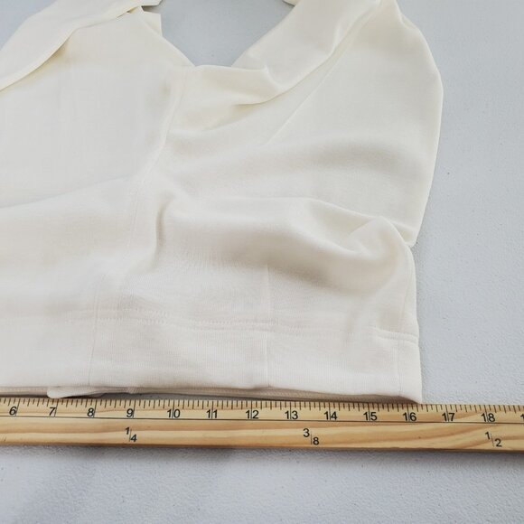 Exclusively Misook Womens Ivory Straight Leg Trousers Size 8 Career Old Money - Picture 6 of 9